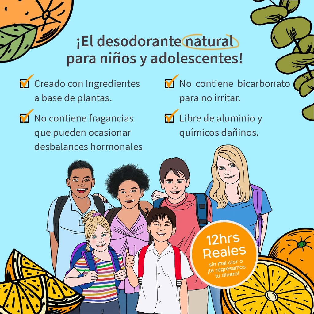 Kit de 3 Desodorantes de Kids & Teens (Naranja) 